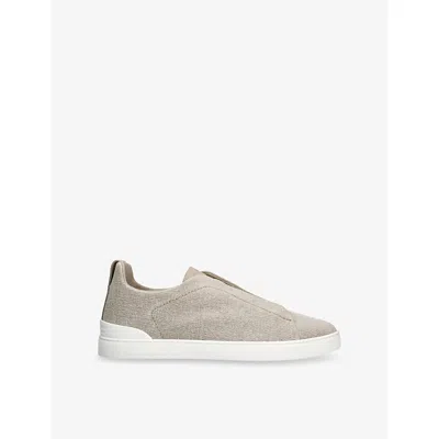 Ermenegildo Zegna Mens  X3 Triple Stitch Woven Low-top Trainers In Grey/light