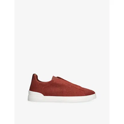 Ermenegildo Zegna Mens  X3 Triple Stitch Woven Low-top Trainers In Red/other