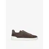 Ermenegildo Zegna Mens  Triple Stitch Panelled Suede Low-top Trainers In Taupe