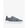 Ermenegildo Zegna Triple Stitch Low-top Cotton Trainers In Grey