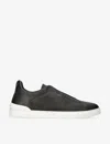 Ermenegildo Zegna Mens Zegna Triple Stitch Secondskin Brand-embroidered Low-top Leather Trainers In Brown