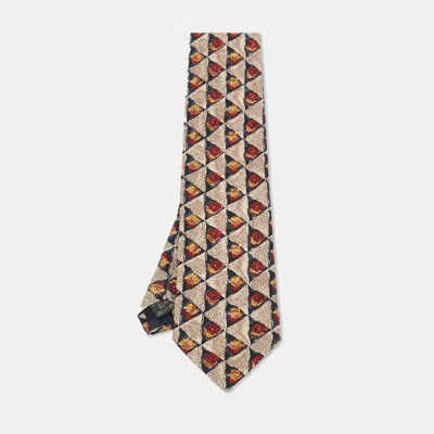 Pre-owned Ermenegildo Zegna Multicolor Floral Printed Silk Tie