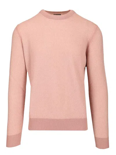 Ermenegildo Zegna Oasi Cashmere Crew Neck Sweater Knitwear Rose In Pink