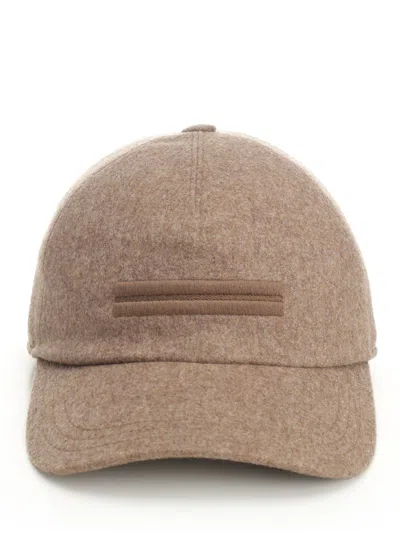 Ermenegildo Zegna Oasi Cashmere Lined Baseball Cap Hats Brown