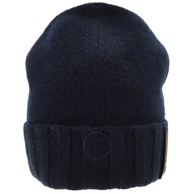 Ermenegildo Zegna Oasi Logo Patch Beanie In Blue