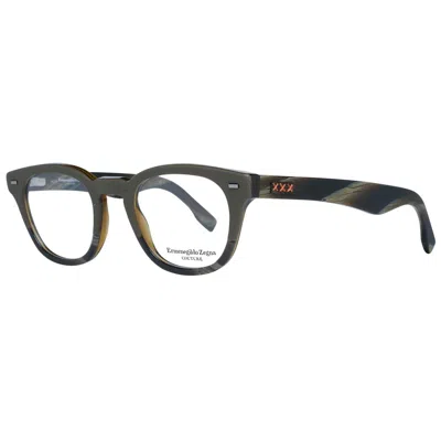 Ermenegildo Zegna Olive Plastic Glasses Men's (frames) In Green