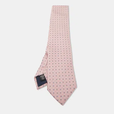Pre-owned Ermenegildo Zegna Pink Patterned Silk Tie