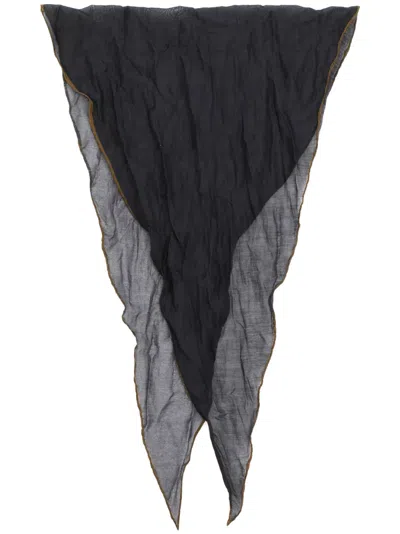 Ermenegildo Zegna Plain Foulard Scarf In Blue