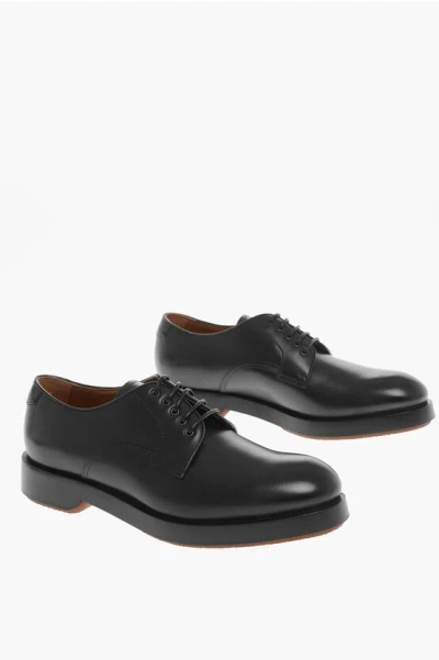 Ermenegildo Zegna Platform Sole Udine Leather Derby Shoes In White