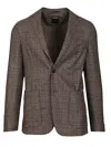 Ermenegildo Zegna Prince Of Wales Wool Jacket Jackets Brown In Brown