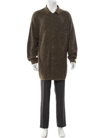 Pre-owned Ermenegildo Zegna Printed Collar Cardigan In Green