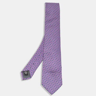 Pre-owned Ermenegildo Zegna Purple Patterned Silk Tie