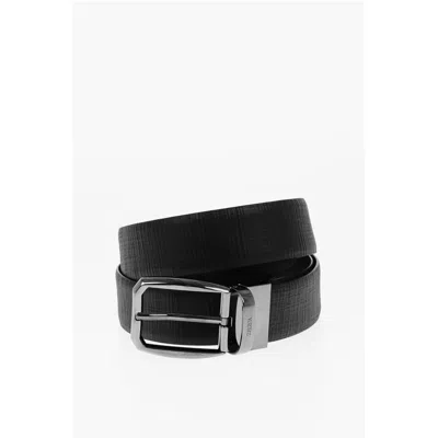 Ermenegildo Zegna Reversible Leather Belt 35mm In Black
