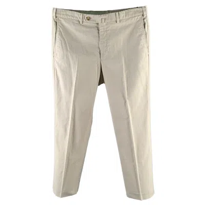 Pre-owned Ermenegildo Zegna Size 36 Khaki Cotton Straight Casual Pants In Sand