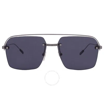 Ermenegildo Zegna Smoke Navigator Men's Sunglasses Ez0213 08a 59 In Black