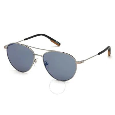 Ermenegildo Zegna Smoke Pilot Men's Sunglasses Ez0137 14x 58 In Gray