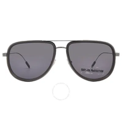 Ermenegildo Zegna Smoke Pilot Men's Sunglasses Ez0218 08a 57 In Metallic