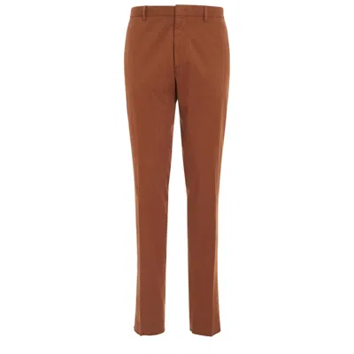 Ermenegildo Zegna Straight Leg Tailored Trousers In Brown