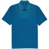 Ermenegildo Zegna Stripe Detail Cotton Blend Polo Shirt In Blue