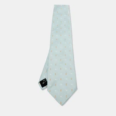 Pre-owned Ermenegildo Zegna Su Misura Blue Patterned Silk Tie