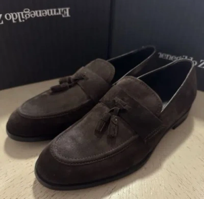 Pre-owned Ermenegildo Zegna Suede Loafers Dk Brown 10 Us $895