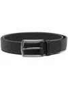 Ermenegildo Zegna Triple-stitch Leather Belt In Black