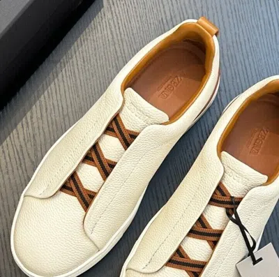 Pre-owned Ermenegildo Zegna Triple Stitch Sneakers Hot Selling 2 Kinds In Leather
