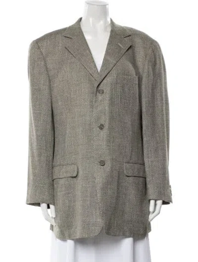 Pre-owned Ermenegildo Zegna Tweed Pattern Blazer In Green