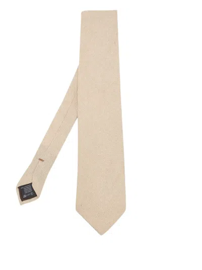 Pre-owned Ermenegildo Zegna Vintage Cashmere Tie In Neutral
