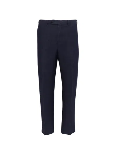 Pre-owned Ermenegildo Zegna Vintage Cropped Linen Trousers In Blue