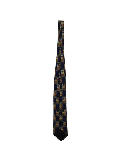 Pre-owned Ermenegildo Zegna Vintage Geometric-pattern Tie In Blue