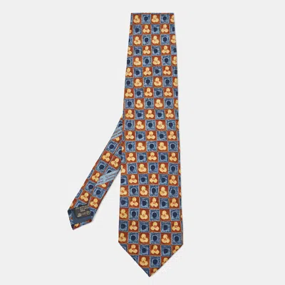 Pre-owned Ermenegildo Zegna Vintage Multicolor Printed Silk Traditional Tie