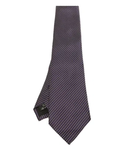 Pre-owned Ermenegildo Zegna Vintage Patterned Silk Tie In Purple