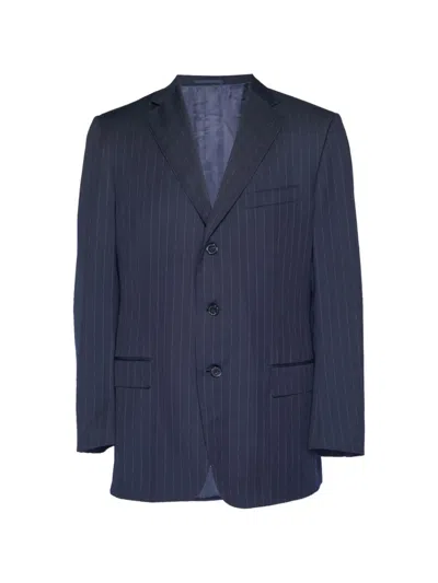 Pre-owned Ermenegildo Zegna Vintage Pinstriped Blazer In Blue