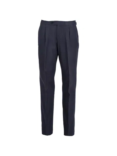 Pre-owned Ermenegildo Zegna Vintage Pleat-detail Trousers In Blue