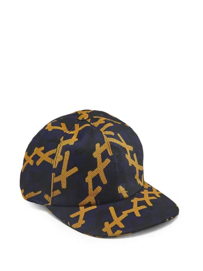 Pre-owned Ermenegildo Zegna Vintage Printed Mesh Baseball Cap In Blue