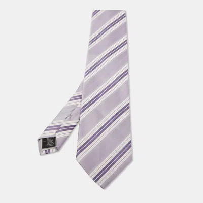 Ermenegildo Zegna Vintage Purple Patterned Silk Jacquard Tie