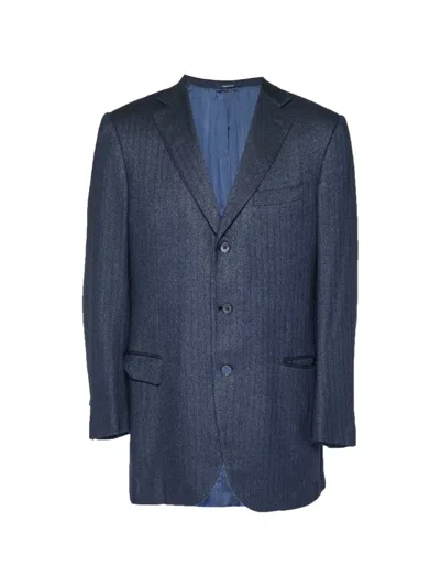 Pre-owned Ermenegildo Zegna Vintage Single-breasted Blazer In Blue