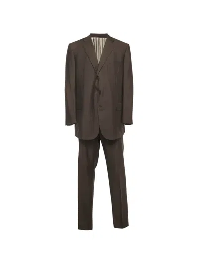 Pre-owned Ermenegildo Zegna Vintage Single-breasted Suit In Brown