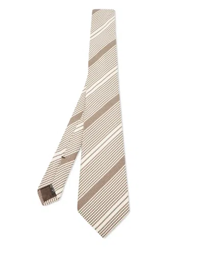 Pre-owned Ermenegildo Zegna Vintage Striped-pattern Silk Tie