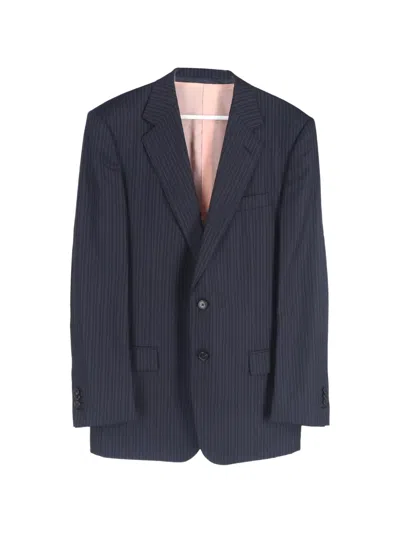 Pre-owned Ermenegildo Zegna Vintage Striped-pattern Single-breasted Suit In Blue