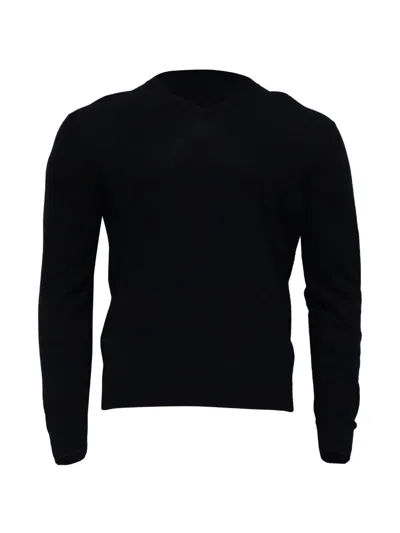 Pre-owned Ermenegildo Zegna Vintage V-neck Wool Sweater In Black