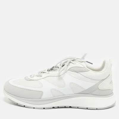 Pre-owned Ermenegildo Zegna White Mesh And Suede Ute Runner Sneakers Size 43.5