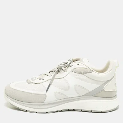 Pre-owned Ermenegildo Zegna White Mesh And Suede Ute Runner Sneakers Size 43.5