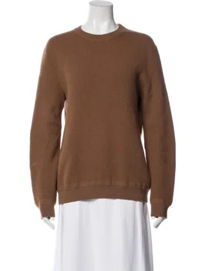 Pre-owned Ermenegildo Zegna Wool Crew Neck Sweater In Brown