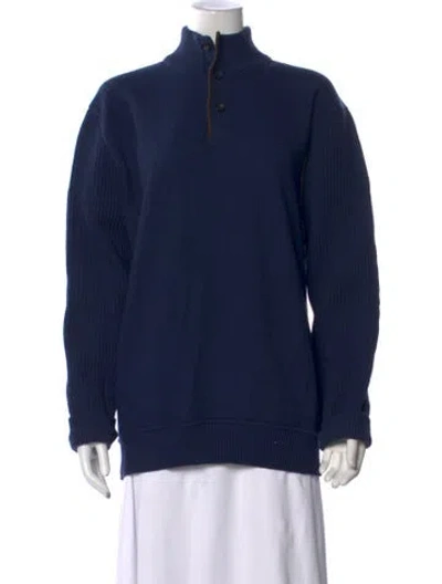 Pre-owned Ermenegildo Zegna Wool Mock Neck Sweater In Blue