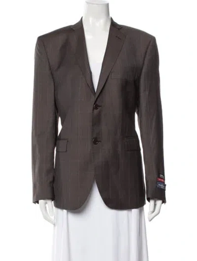 Pre-owned Ermenegildo Zegna Wool Striped Blazer In Brown