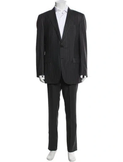 Pre-owned Ermenegildo Zegna Wool Striped Blazer In Gray