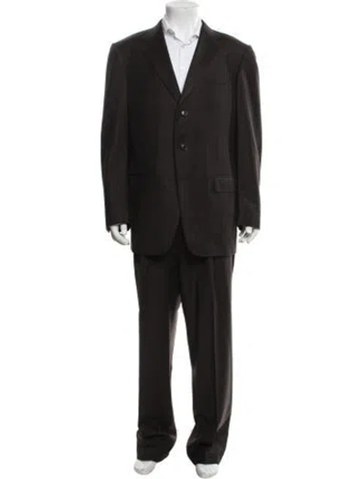 Pre-owned Ermenegildo Zegna Wool Striped Two-piece Suit In Black