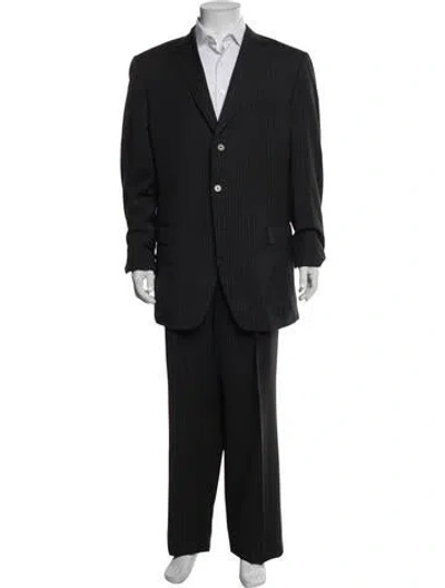 Pre-owned Ermenegildo Zegna Wool Striped Two-piece Suit In Black